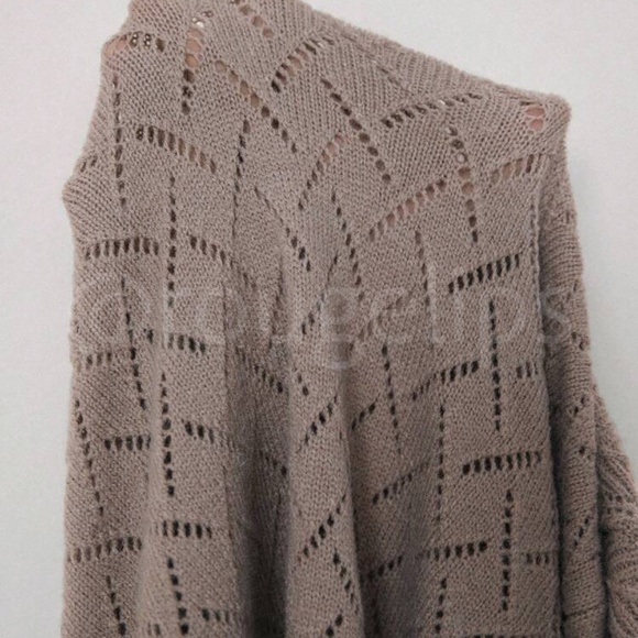 Mocha Brown Wrap Cardigan Long Lantern Sleeve Ties - Picture 7 of 10